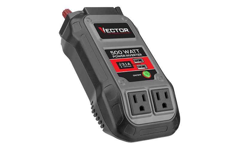 img1-VECTOR-PI500V-500-Watt-Power-Inverter-Dual-Power-Inverter-Two-USB-Charging-Ports